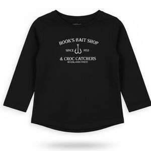 Handmade NWOT Hooks Bait Shop 18M Long Sleeve Black